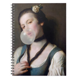 Juffrouw Sassy die bubbelgom blaast Notitieboek