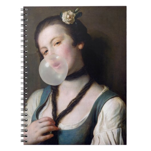 Juffrouw Sassy die bubbelgom blaast Notitieboek (Voorkant)