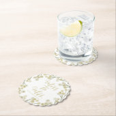 Juffrouw tot Mevrouw Modern Elegant blad Bruidsdou Kartonnen Onderzetters (Insitu)