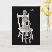 juffrouw u-skelet op stoel kaart (Gele Bloem)