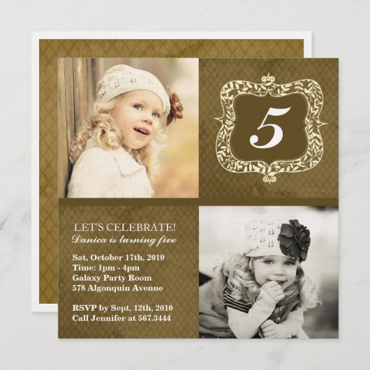 -juffrouw-uitnodiging kaart (Voorkant / Achterkant)