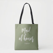 Juffrouw van Eer Sage Groene Trouw  Tote Bag (Voorkant)