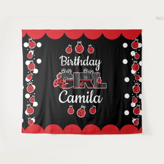 juffrouw verjaardagsmeisje Aangepaste ontwerpen Wandkleed (Voorkant (horizontaal))