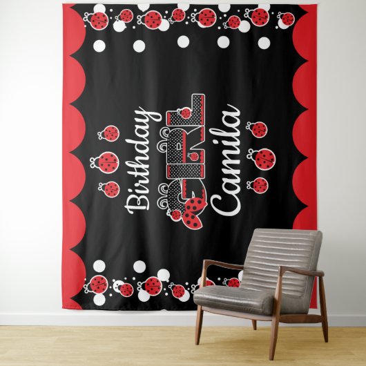 juffrouw verjaardagsmeisje Aangepaste ontwerpen Wandkleed (In situ)