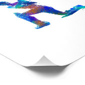 Jugando al cricket en acuarela foto afdruk (Hoek)