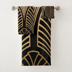 Jugendstil, art deco, ventilatorpatroon, brons, bad handdoek