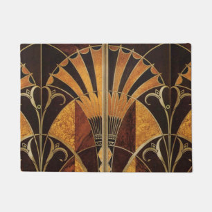 Jugendstil, art deco, vintage, multi houten deurmat