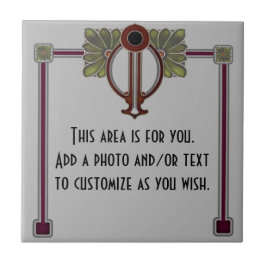 Jugendstil Art Nouveau/Deco c1900 Repro Gray Burg Tegeltje