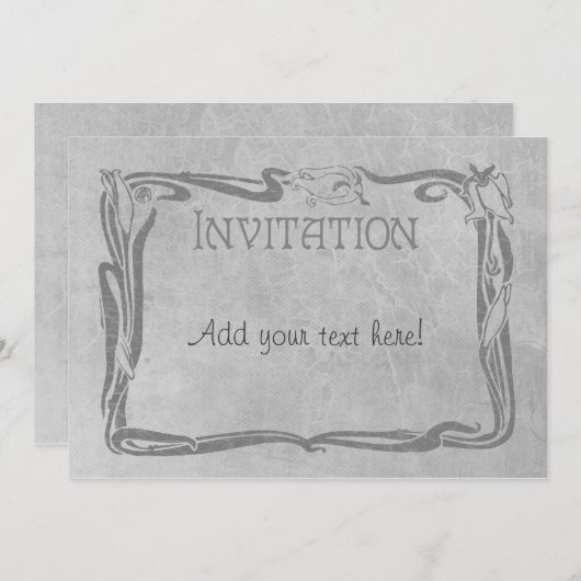 Jugendstil in Gray Kaart (Voorkant / Achterkant)