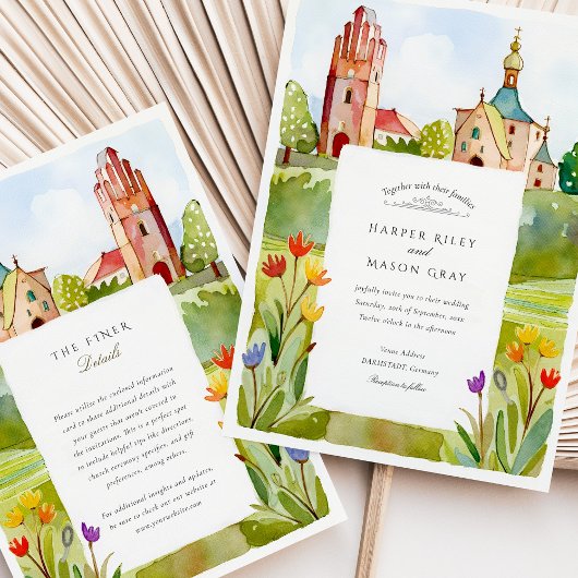 Jugendstil Mathildenhöhe Darmstadt Waterverf Kaart