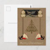 Jugendstil Merry Christmas Briefkaart (Voorkant / Achterkant)