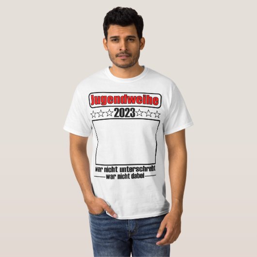 Jugendweihe 2023 zum unterschreiben t-shirt (Voorkant volledig)