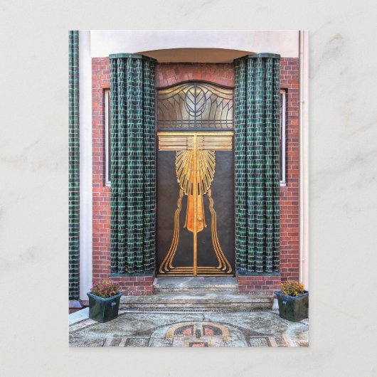 Jugenstil Door Feestdagenkaart (Voorkant)