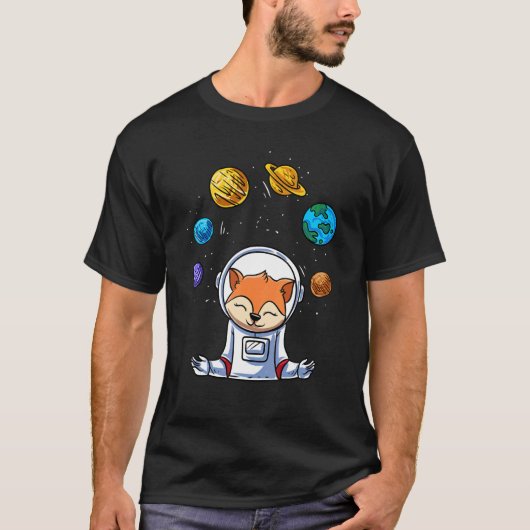 Juggle Fox Astronaut T-shirt (Voorkant)