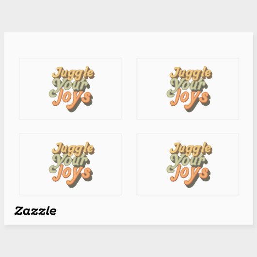 Juggle Your Joys Rechthoekige Sticker (Vel)