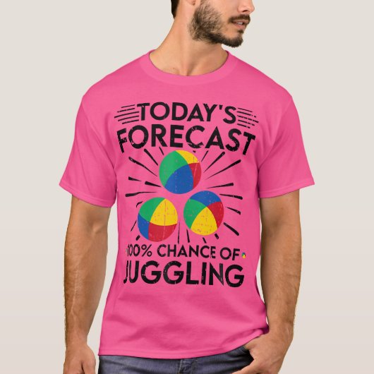 Juggler Forecast 100 Chance Of Juggling T-shirt (Voorkant)