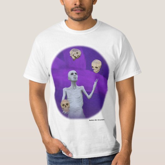 Juggler Juggling Skulls Fantasy Art Shirt (Voorkant)