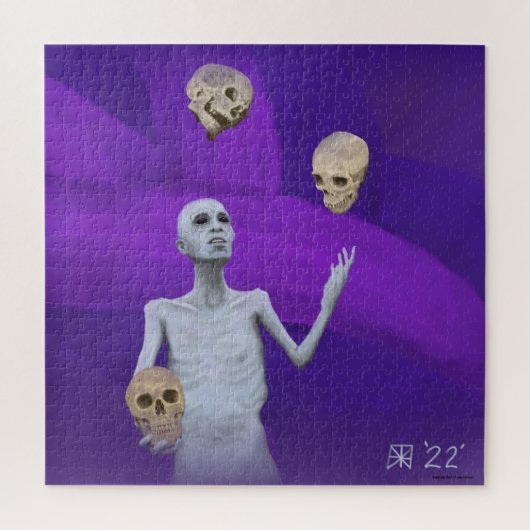 Juggler Juggling Skulls Large Fantasy Art Puzzle Legpuzzel (Verticaal)
