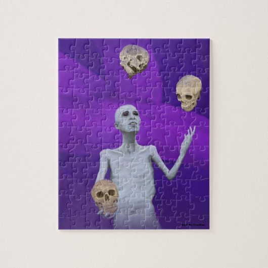 Juggler Juggling Skulls Small Fantasy Art Puzzle Legpuzzel (Verticaal)