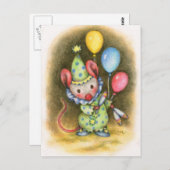 Juggler van de Clown van de Muis van het circus Briefkaart (Voorkant / Achterkant)