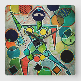 "Juggler" Wall Clock Vierkante Klok