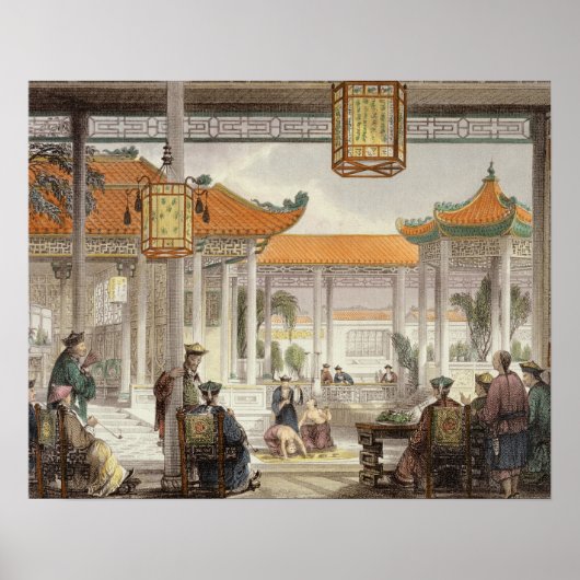 Jugglers die in het gerechtshof van een Mandarijns Poster (Voorkant)