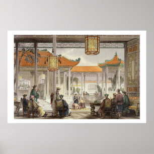 Jugglers die in het gerechtshof van een Mandarijns Poster