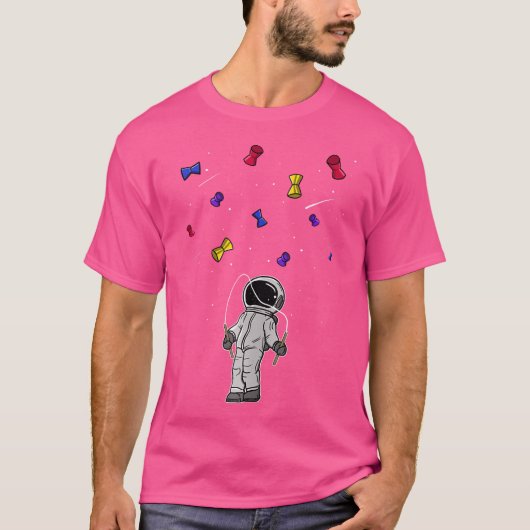 Juggling Astronaut Spaceman Space Diabolo Juggle T-shirt (Voorkant)