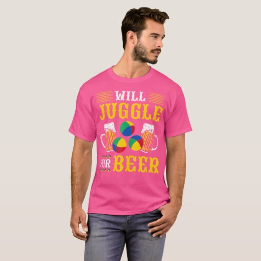 Juggling Beer Clown Circus Juggler T-shirt (Voorkant volledig)
