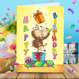 Juggling Birthday Hedégels Greeting Bedankkaart