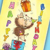 Juggling Birthday Hedégels Greeting Bedankkaart