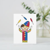 Juggling Circus Clown Briefkaart (Staand voorkant)