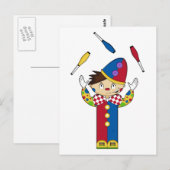 Juggling Circus Clown Briefkaart (Voorkant / Achterkant)