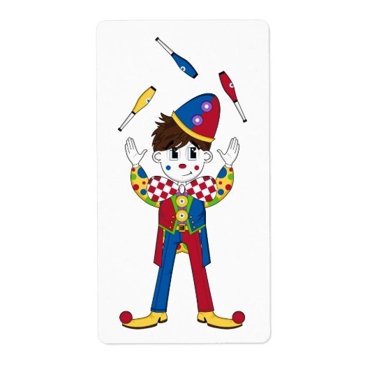 Juggling Circus Clown Sticker Label (Voorkant)