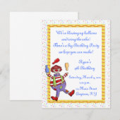 Juggling Clown Birthday Uitnodiging (Voorkant / Achterkant)