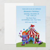 Juggling Clown, Circus Tent, Birthday Party Kaart (Voorkant / Achterkant)