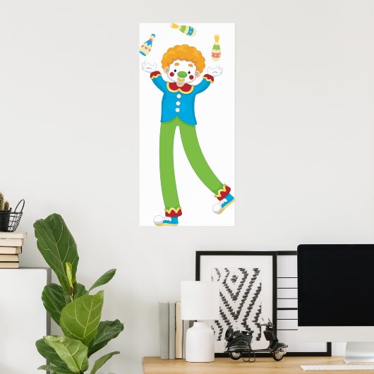 Juggling Clown Poster (Thuiskantoor)