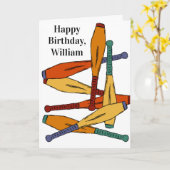 Juggling Clubs Aangepast bericht Gepersonaliseerd Kaart (Gele Bloem)