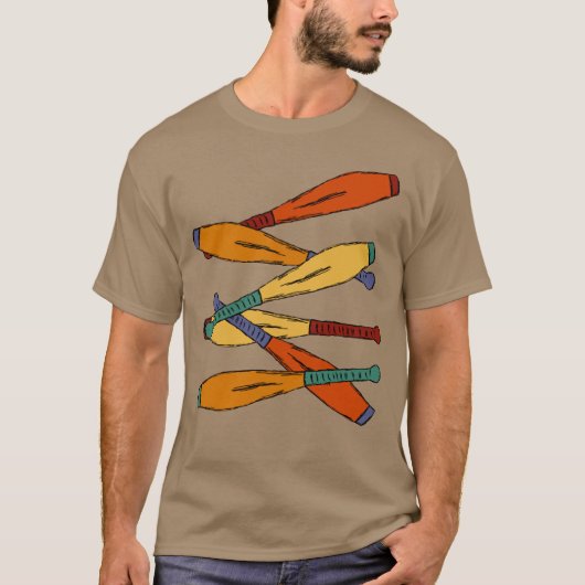 Juggling Clubs Collage Grafisch T-shirt (Voorkant)