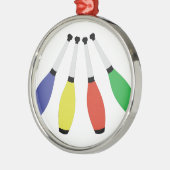 Juggling Clubs Metalen Ornament (Links)