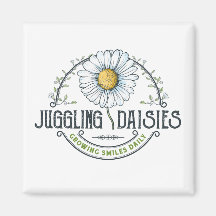 Juggling Daisies Logo Magnet