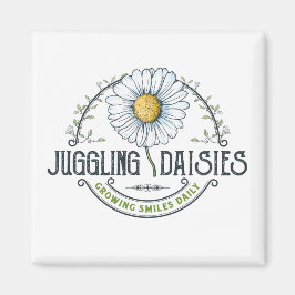 Juggling Daisies Logo Magnet