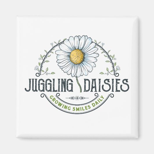 Juggling Daisies Logo Magnet (Voorkant)