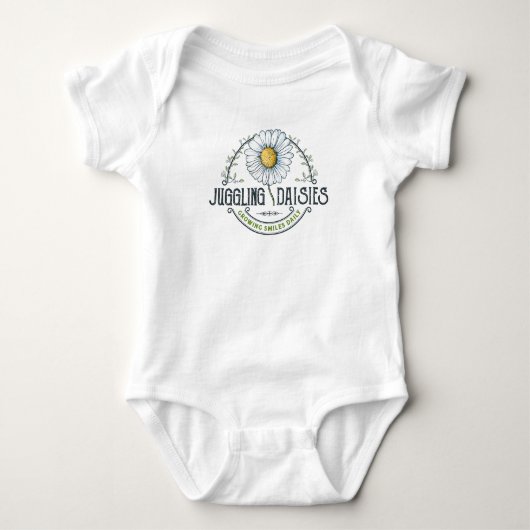 Juggling Daisies Logo V nek T-Shirt (Voorkant)