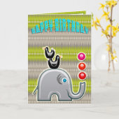 Juggling Elephant (Kaart van de jongen) Kaart (Gele Bloem)