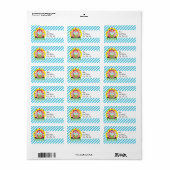 Juggling grote top circus clown; blauwe strepen etiket (Full Sheet)