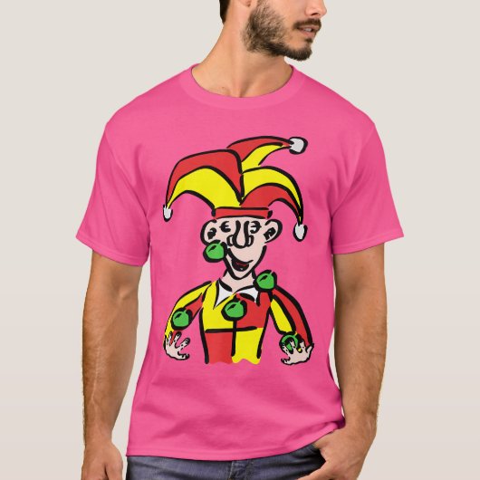 Juggling Jester Joker Clown T-shirt (Voorkant)