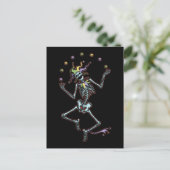 Juggling Jester Skeleton Briefkaart (Staand voorkant)