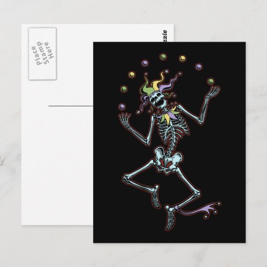 Juggling Jester Skeleton Briefkaart (Voorkant / Achterkant)