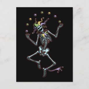 Juggling Jester Skeleton Briefkaart